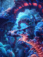 Obraz premium A dreamlike landscape where thoughts take physical form, illustrating the fluid nature of consciousness and imagination.