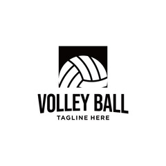 Volleyball club badge design. Vector illustration. For college league sport club emblem, sign, logo