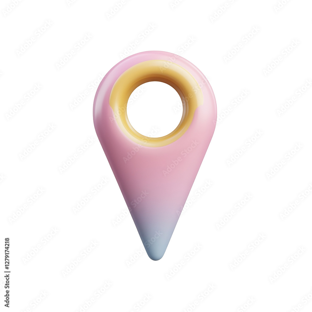 Poster gradient pink and blue pin with circular top design for enhanced precision and aesthetic style