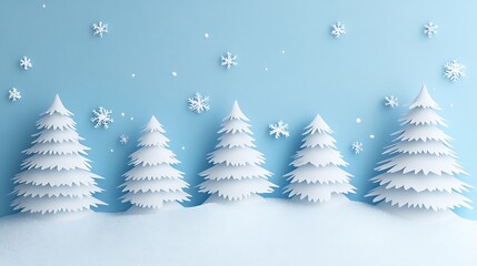 Obraz premium Winter trees snow scene holiday card
