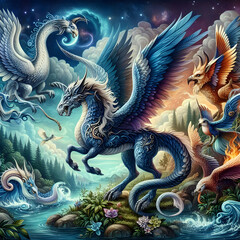 Fototapeta premium chinese dragon statue