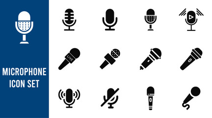 Microphone Icons set.  vector illustration
