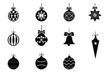 Christmas Ornament Silhouettes Collection of Festive Holiday Decorations