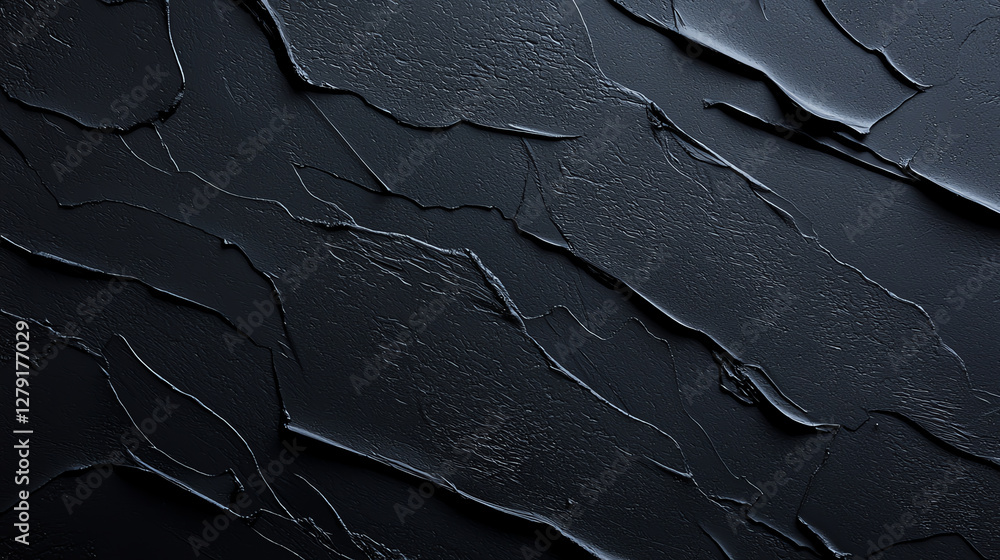 Poster textured black surface with dark, grainy finish, showcasing layered patterns and depth. this abstrac