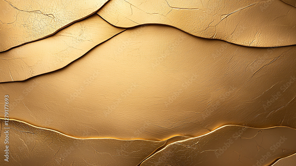 Aufkleber textured golden surface with wavy lines and metallic finish, creating luxurious and elegant appearan