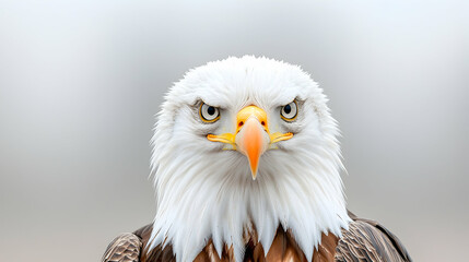 Obraz premium Majestic Bald Eagle Portrait, Intense Gaze, Wildlife, Nature Background, Stock Photo