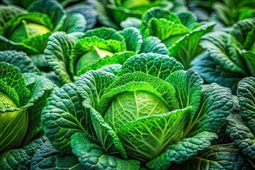 Obraz premium Fresh Green Cabbage Long Exposure, Vegetarian Food, Healthy Eating, Fresh Produce