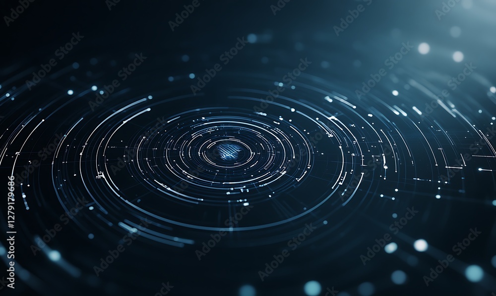 Poster AI-driven quantum cryptography interface concept in a futuristic design.