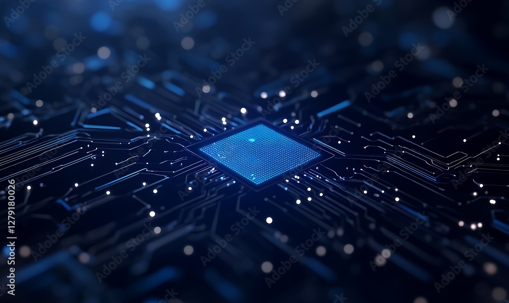 Poster AI-driven quantum cryptography interface concept featuring futuristic design elements.