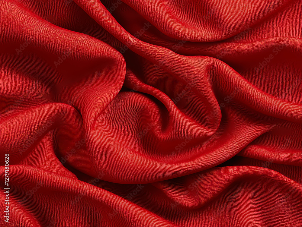 Poster soft red fabric with smooth texture and gentle folds, perfect for various design projects. vibrant c