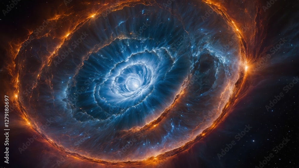Aufkleber visual representation of the fusion process in a cosmic environment showcasing stellar activity and 