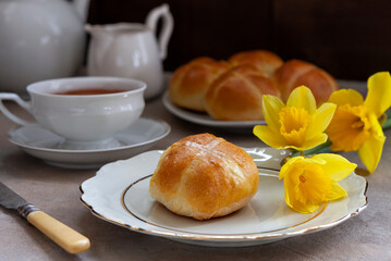 Traditional Easter Homemade English Hot Cross Buns