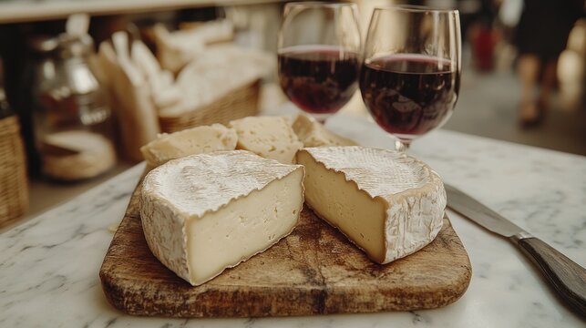 Cheese and wine tasting in a French market