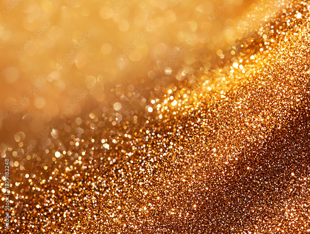 Poster golden glitter background with shimmering particles creating sparkling effect. this abstract image e