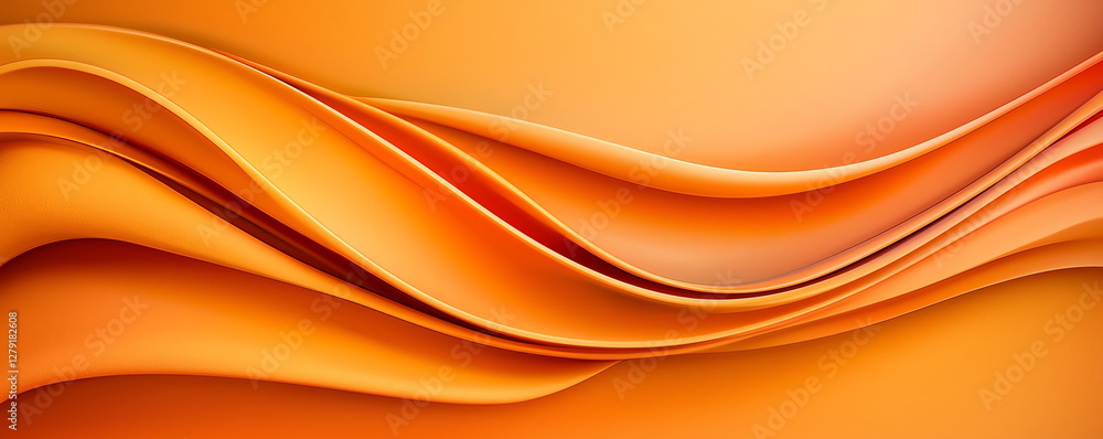 Poster smooth orange waves create warm and inviting background, perfect for design projects. flowing curves