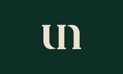 UN or UIN monogram logo design