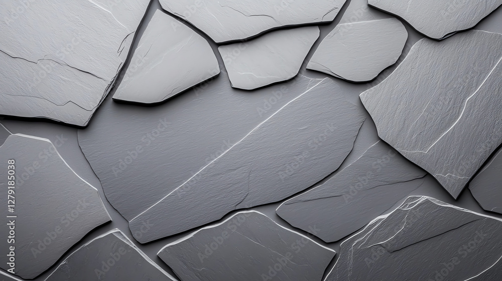 Poster textured grey slate rock surface with abstract patterns and natural variations. this showcases beaut