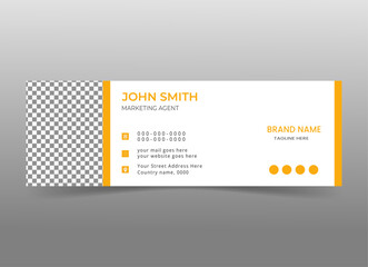 Corporate email signature and email footer template in horizontal design