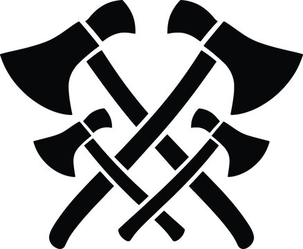 black axes crossed design clip art preview