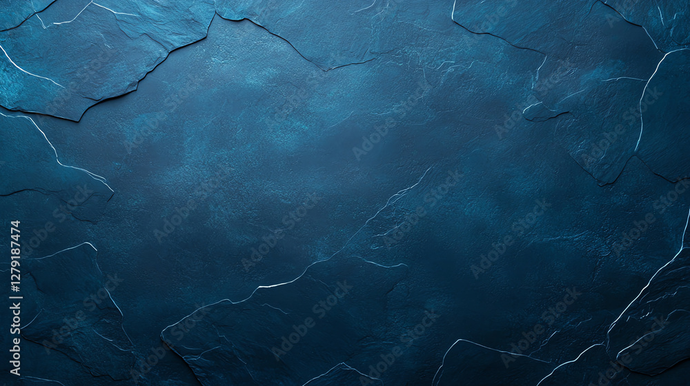 Poster textured blue stone background with abstract patterns and gradients, creating serene and calming atm