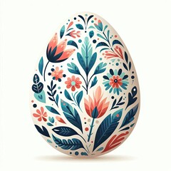 Fototapeta premium Easter Ornamets pattern, Easter Egg illustrachion, Flat illustration floral, FLat Easter, flower, ornament, design, heart, illustration, vintage, art, card ,Festive Cards