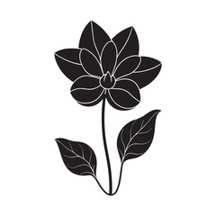 Cyprus cyclamen silhouette, the endemic floral art illustration