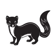 Forest wild pine marten silhouette vector art and nature conservation graphics