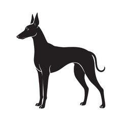 Regal pharaoh hound silhouette, ancient Egyptian canine vector art