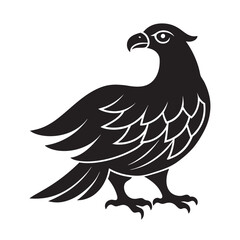 Mythical turul falcon  silhouette, royalty free stock art and symbolic imagery