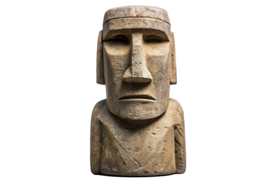 moai statue isolated on transparent background