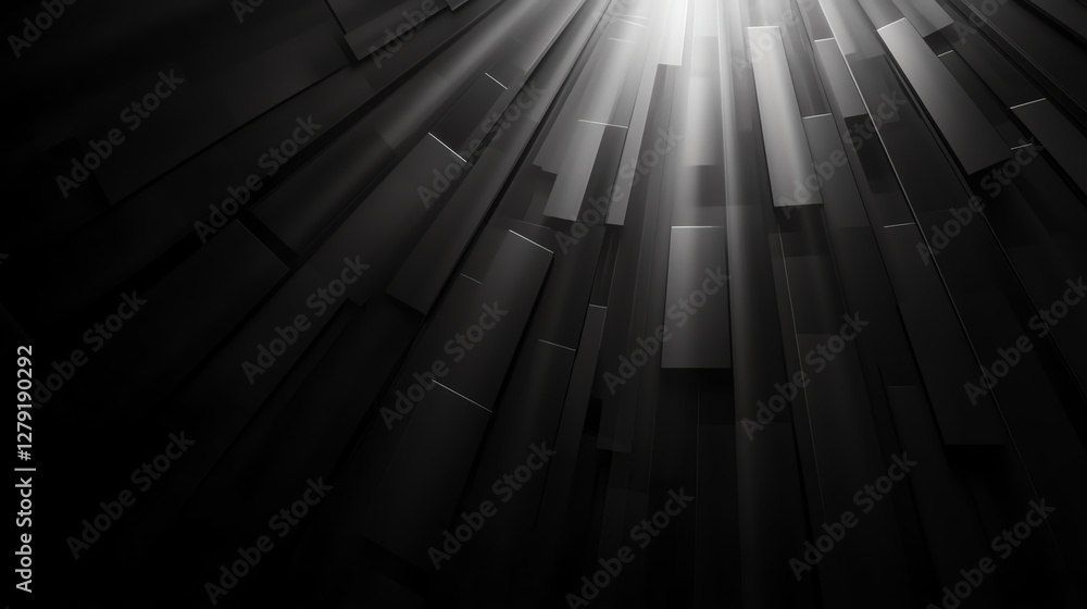Poster abstract dark background with vertical lines and light rays creating depth and texture. composition 