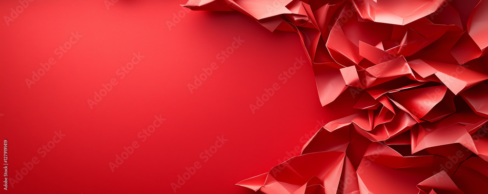 Poster crumpled red paper texture creates vibrant backdrop, perfect for spring festival themes and celebrat