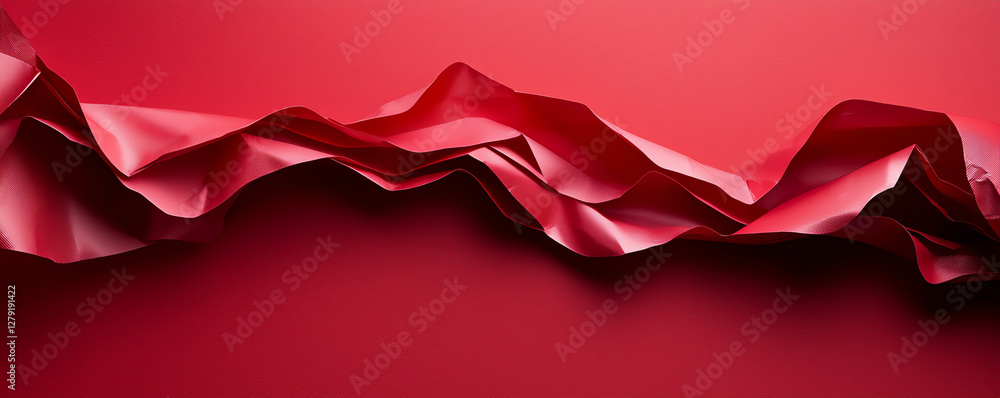 Poster crumpled red paper texture creates vibrant and dynamic visual, perfect for festive occasions. ideal 