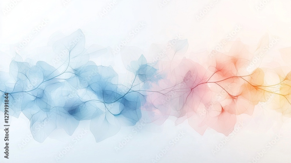 Poster abstract watercolor art digital medium soft color palette tranquil atmosphere artistic expression fo