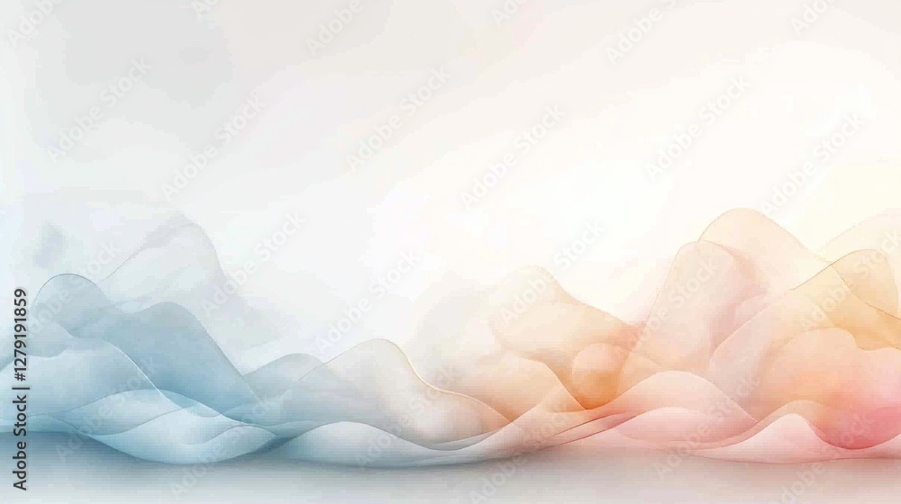 Aufkleber dynamic wave patterns in soft color tones abstract digital art modern aesthetic calm environment art