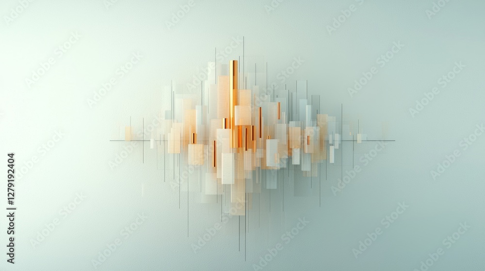 Poster dynamic soundwave visualization concept modern art display gallery setting abstract design minimalis