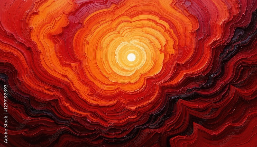 Aufkleber abstract colorful artwork of circular patterns in fiery tones