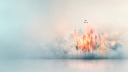 Dynamic inspiration rising abstract background digital art creative environment aerial view visionary concept