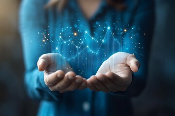 Woman presenting data graph