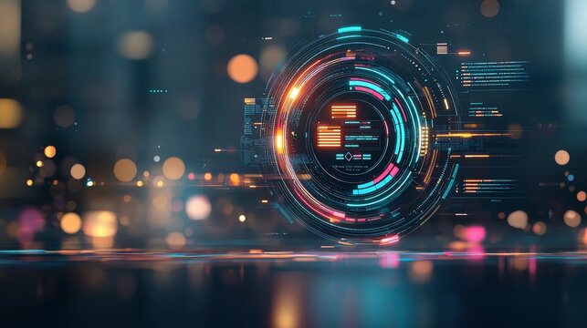 Dynamic data visualization event futuristic digital interface high-tech environment close-up viewpoint concept of data interaction for enhanced user experience