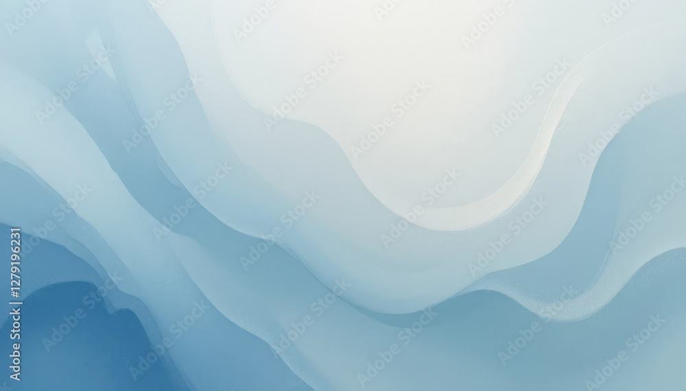Poster soft blue abstract background with flowing wave patterns and gradients