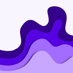 Purple paper cut 3d wave abstract background