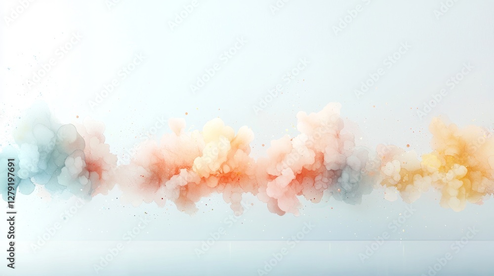 Poster dynamic color smoke patterns abstract art digital artwork studio close-up concept of motion and sere