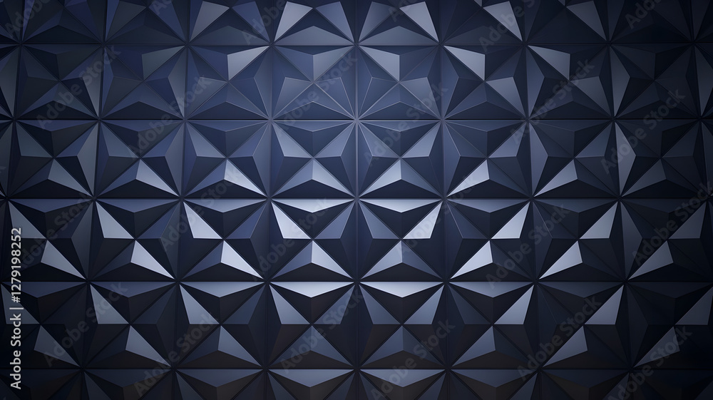 Aufkleber geometric depth: a captivating low-poly design with a mesmerizing pattern, inviting you to explore a