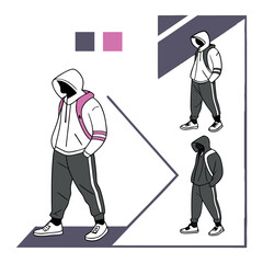 Set of Clothing Mockup Template - Apparel Vector Mockups Bundle Streetwear Tech Pack Template Streetwear Mockups Clothing Brand Fashion Tec pack