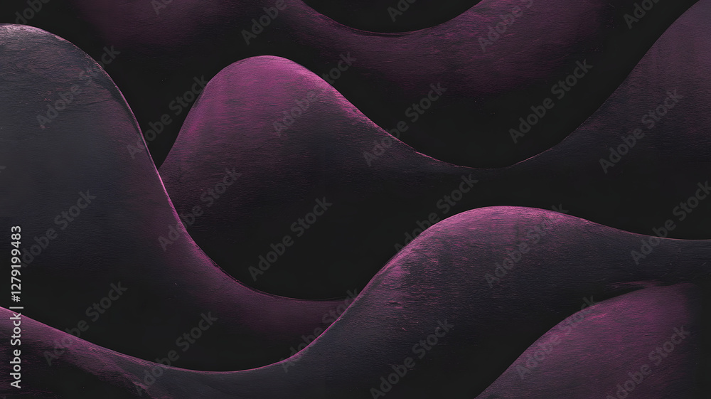 Aufkleber ethereal forms: a captivating display of fluid, abstract shapes in a palette of deep purple and gray