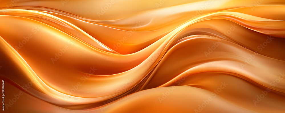 Aufkleber smooth orange waves create warm, inviting atmosphere with gradient effect. flowing lines evoke sense