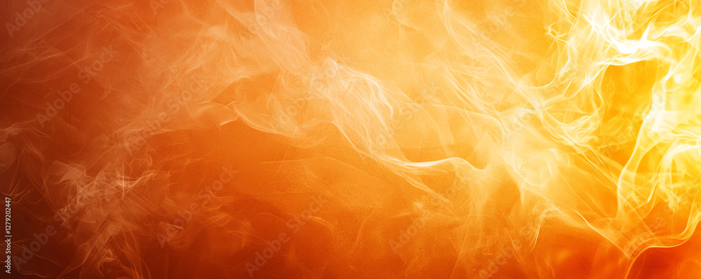 Poster fiery abstract background with swirling orange and yellow hues, creating warm and dynamic atmosphere