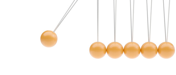 Newton's cradle illustrating motion and physics concepts