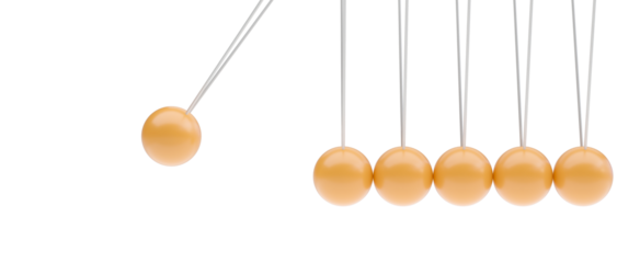 Newton's cradle illustrating motion and physics concepts